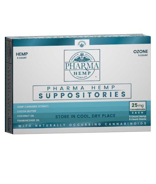 Hemp CBD Suppositories 25mg 10ct w/ Ozone